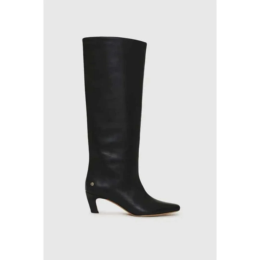 ANINE BING Black Leather Nolan Boots Brand New in Box - Picture 3 of 9